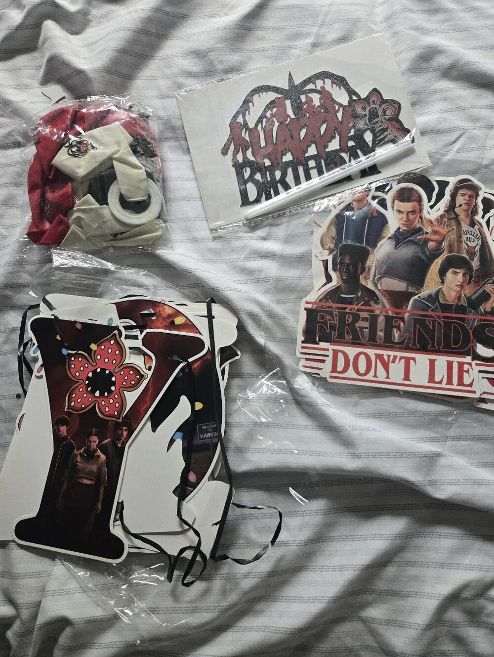 Stranger Things Party Banner and Cutouts - Red/Black Birthday Set